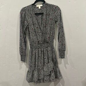 Michael Kors long sleeve midi dress black white burgundy